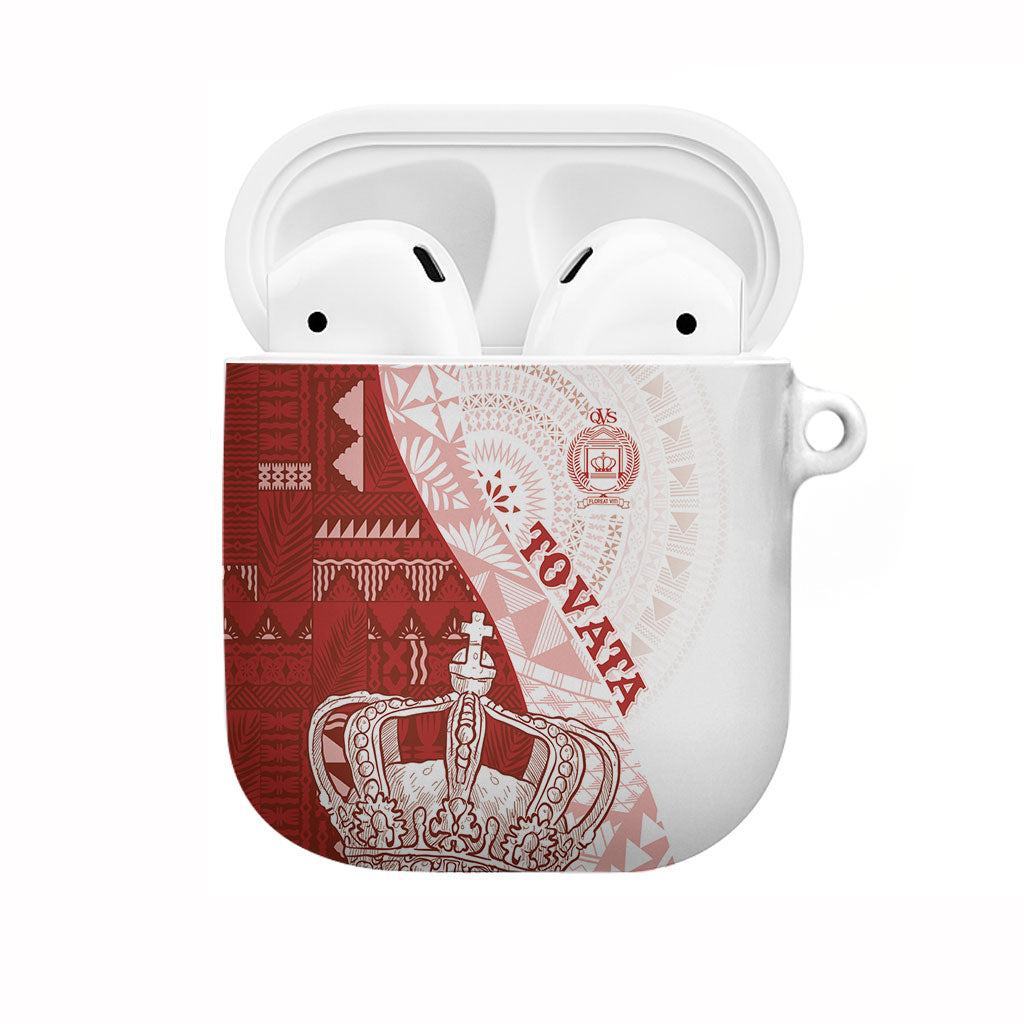 Queen Victoria School Fiji Vulinitu Tovata House AirPods Case Masi Tapa LT7 Red - Polynesian Pride