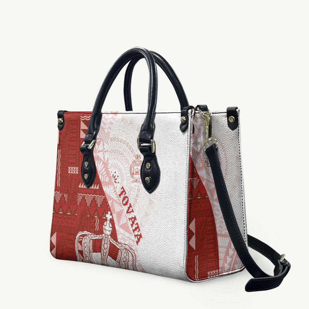 Queen Victoria School Fiji Vulinitu Tovata House Leather Bag Masi Tapa