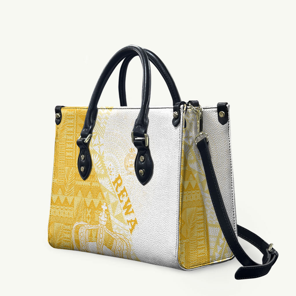 Queen Victoria School Fiji Vulinitu Rewa House Leather Bag Masi Tapa