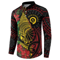 Vanuatu Meri Krismas Button Sweatshirt Conch Shell Tribal Art