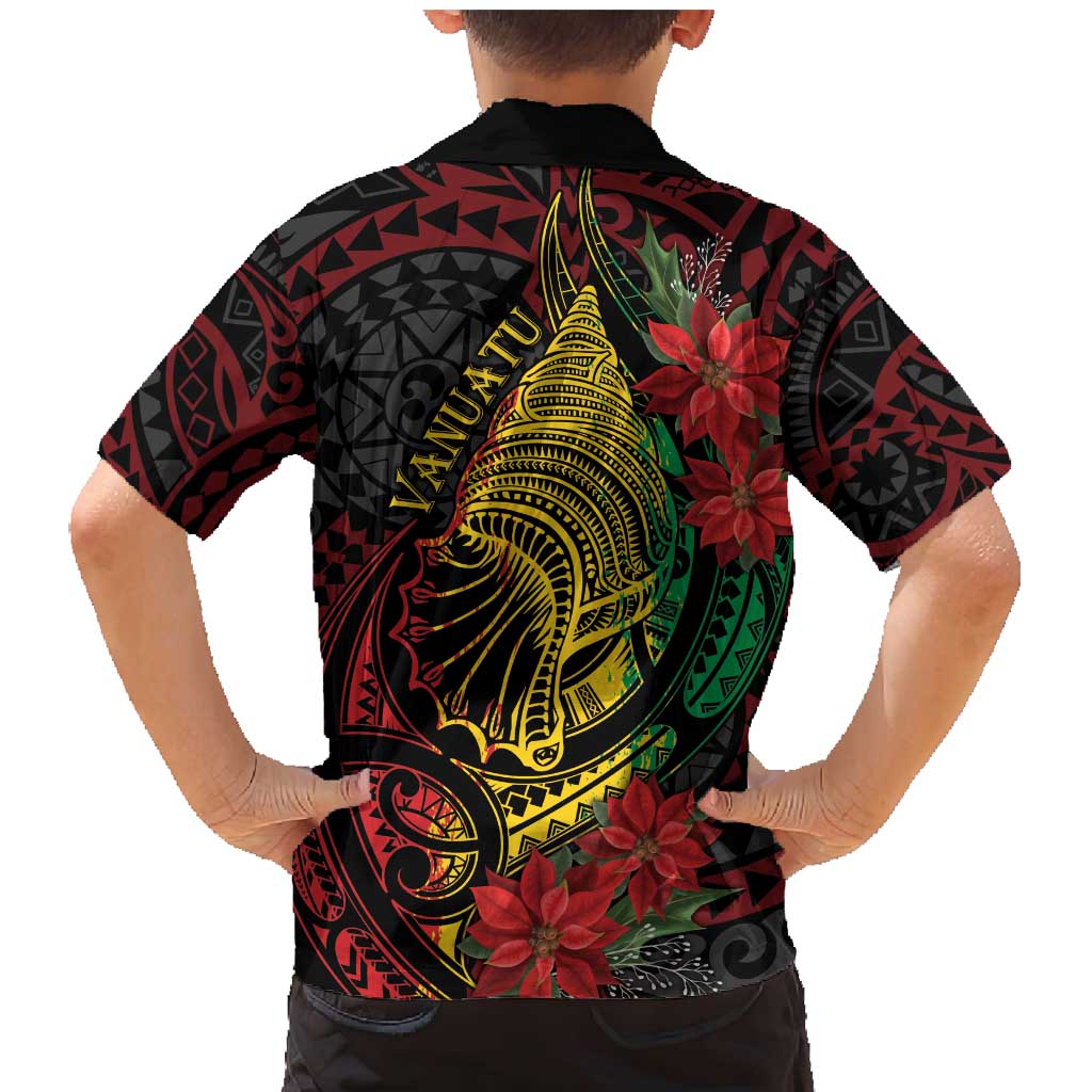 Vanuatu Meri Krismas Family Matching Mermaid Dress and Hawaiian Shirt Conch Shell Tribal Art LT7 - Polynesian Pride