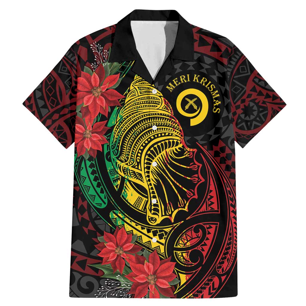 Vanuatu Meri Krismas Family Matching Mermaid Dress and Hawaiian Shirt Conch Shell Tribal Art LT7 Dad's Shirt - Short Sleeve Art - Polynesian Pride