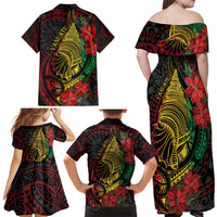 Vanuatu Meri Krismas Family Matching Off Shoulder Maxi Dress and Hawaiian Shirt Conch Shell Tribal Art LT7 - Polynesian Pride