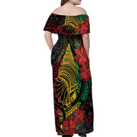 Vanuatu Meri Krismas Family Matching Off Shoulder Maxi Dress and Hawaiian Shirt Conch Shell Tribal Art LT7 - Polynesian Pride