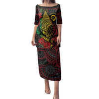 Vanuatu Meri Krismas Family Matching Puletasi and Hawaiian Shirt Conch Shell Tribal Art LT7 Mom's Dress Art - Polynesian Pride