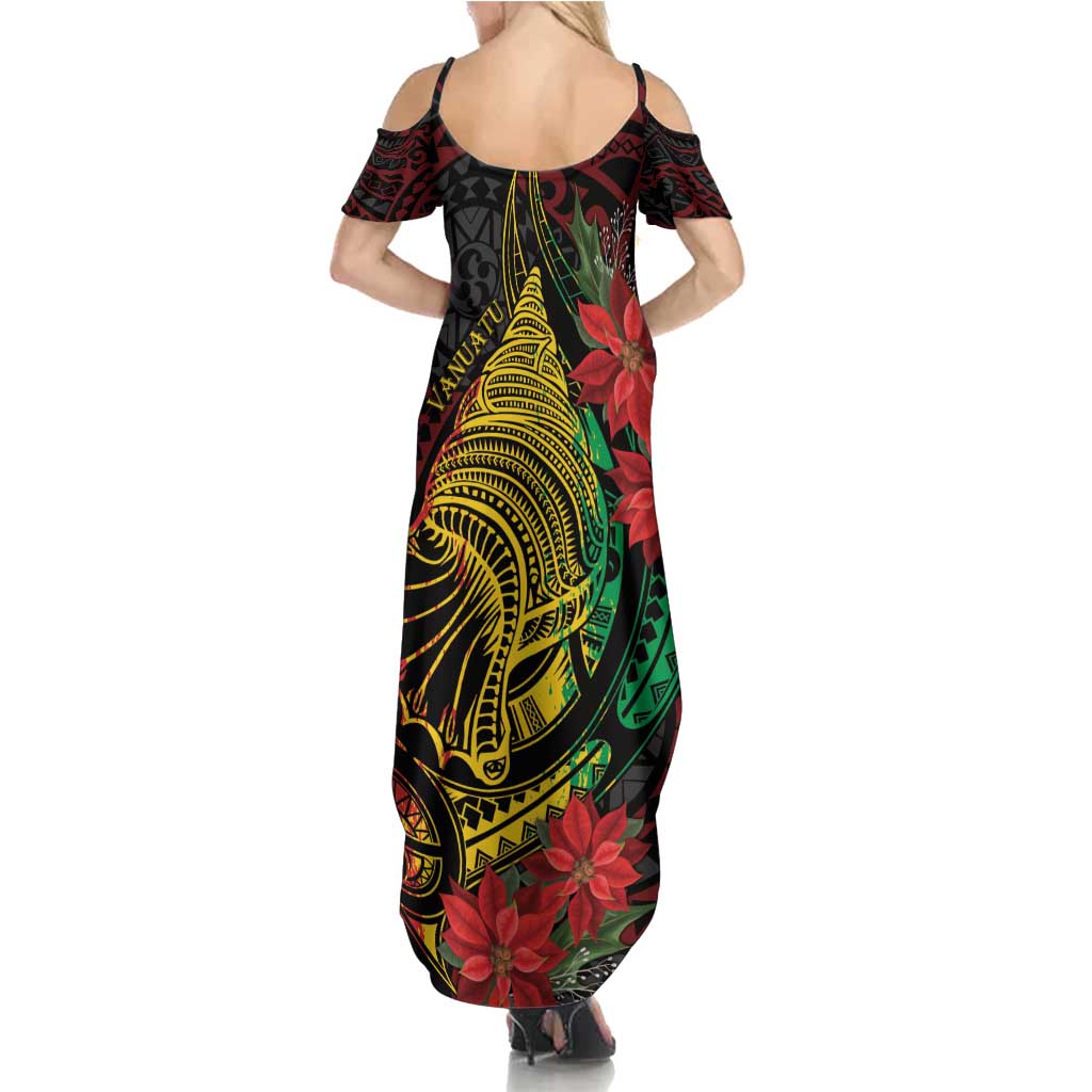 Vanuatu Meri Krismas Family Matching Summer Maxi Dress and Hawaiian Shirt Conch Shell Tribal Art LT7 - Polynesian Pride