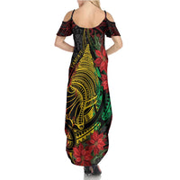 Vanuatu Meri Krismas Family Matching Summer Maxi Dress and Hawaiian Shirt Conch Shell Tribal Art LT7 - Polynesian Pride