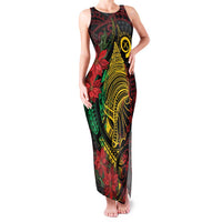 Vanuatu Meri Krismas Family Matching Tank Maxi Dress and Hawaiian Shirt Conch Shell Tribal Art LT7 Mom's Dress Art - Polynesian Pride