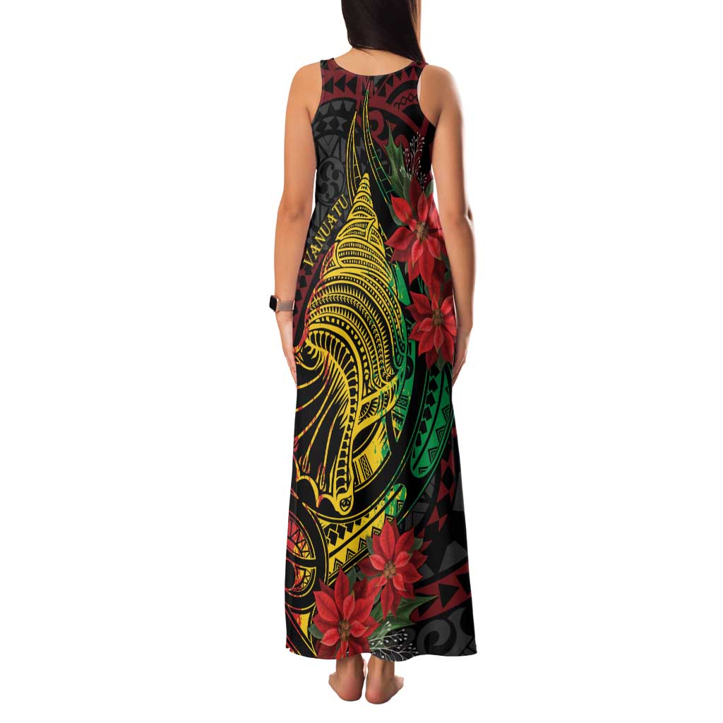 Vanuatu Meri Krismas Family Matching Tank Maxi Dress and Hawaiian Shirt Conch Shell Tribal Art LT7 - Polynesian Pride