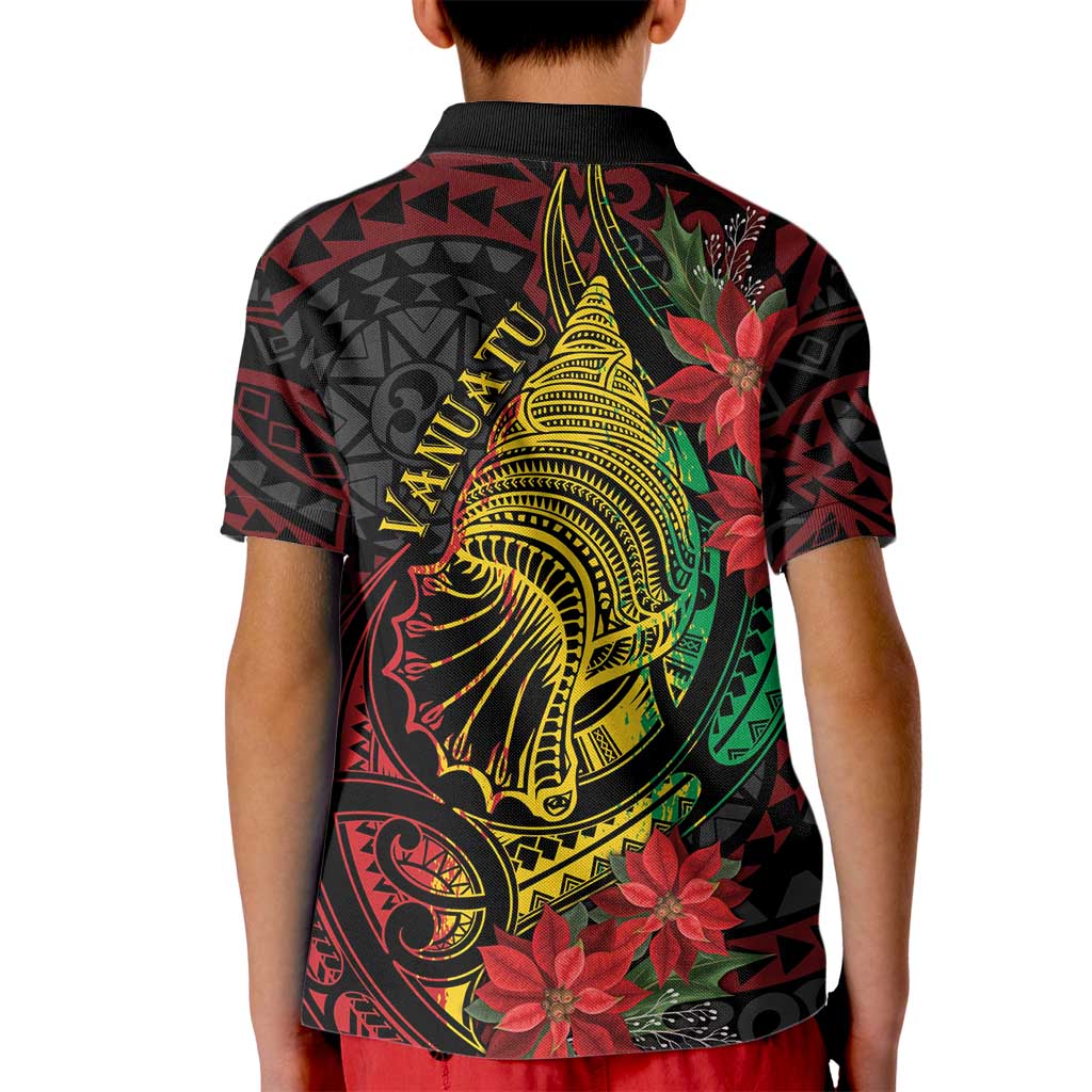 Vanuatu Meri Krismas Kid Polo Shirt Conch Shell Tribal Art
