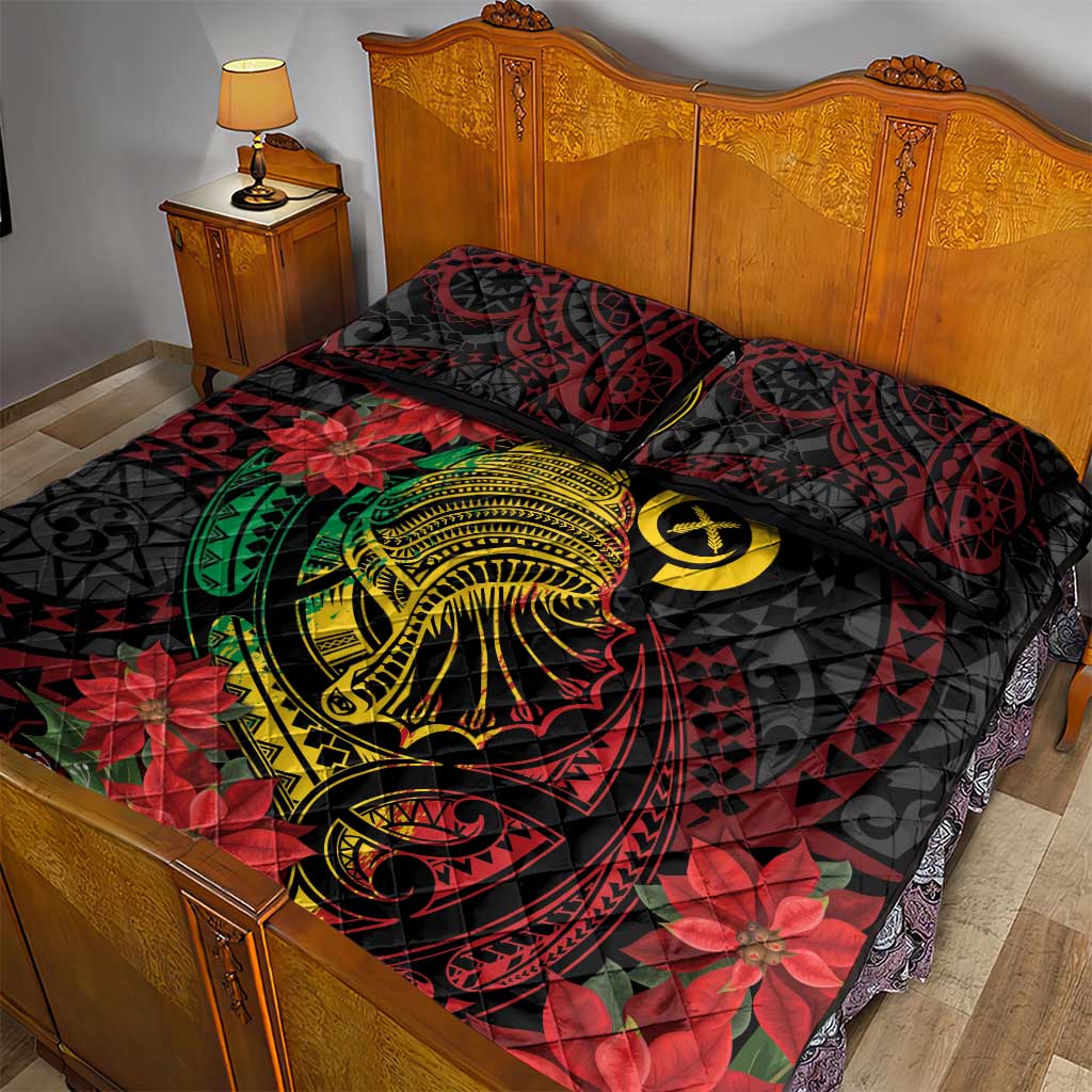 Vanuatu Meri Krismas Quilt Bed Set Conch Shell Tribal Art