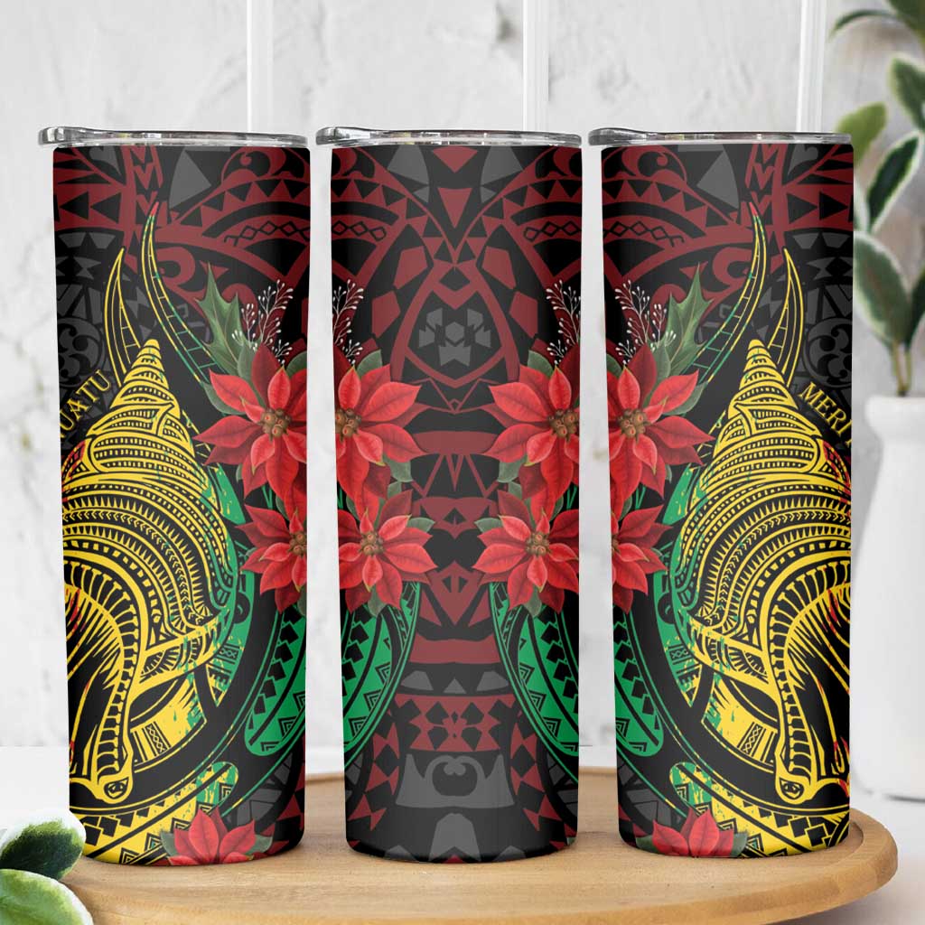 Vanuatu Meri Krismas Skinny Tumbler Conch Shell Tribal Art