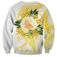 Samoa Moso'oi Flowers Tatau Sweatshirt Festive Golden White LT7 - Polynesian Pride