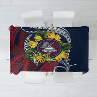 Samoa Moso'oi Flowers Tatau Tablecloth Festive National Color LT7 Blue Red - Polynesian Pride