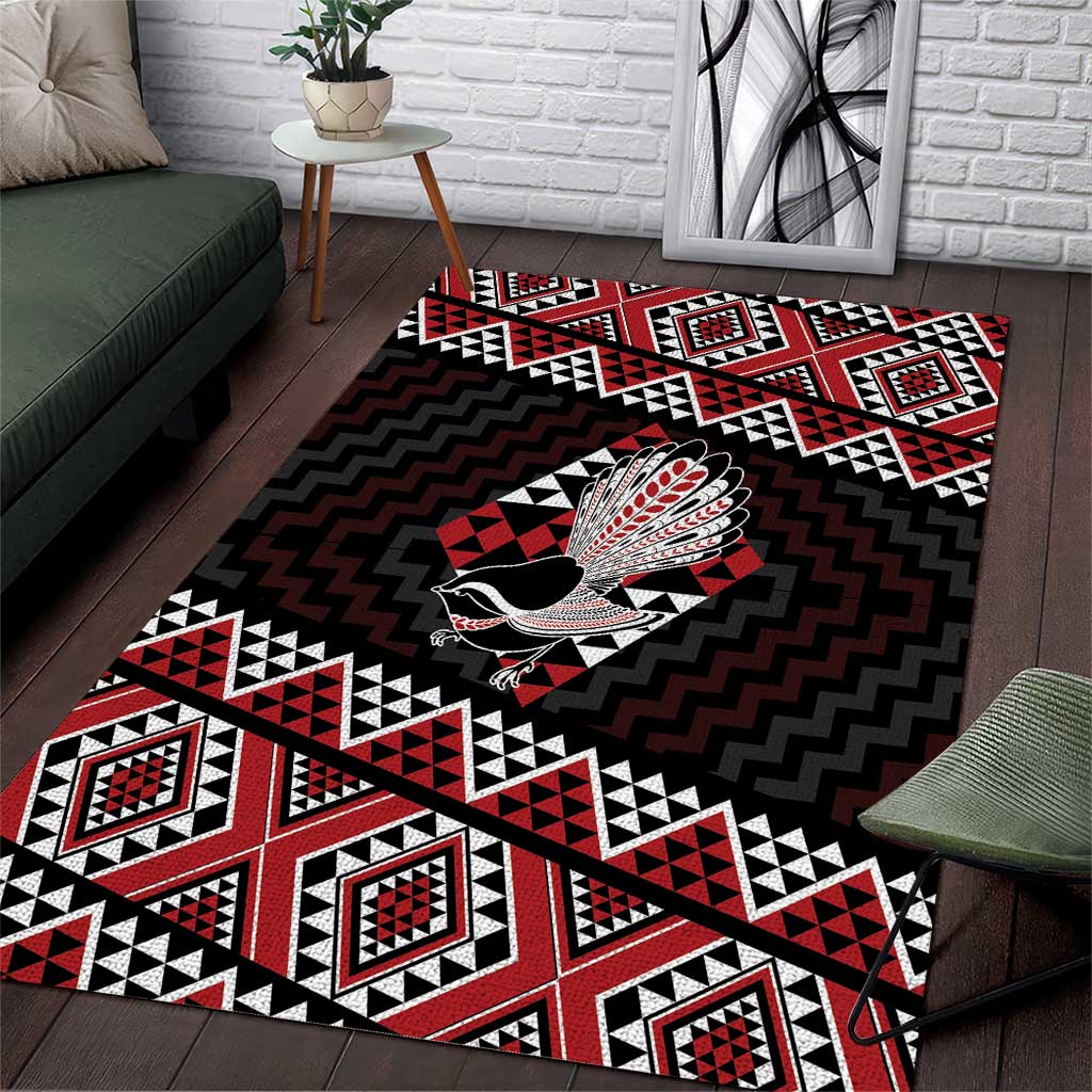 Taniko Aotearoa Area Rug Poutama Mix Piwakawaka LT7 Red - Polynesian Pride