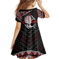Taniko Aotearoa Family Matching Short Sleeve Bodycon Dress and Hawaiian Shirt Poutama Mix Piwakawaka LT7 - Polynesian Pride