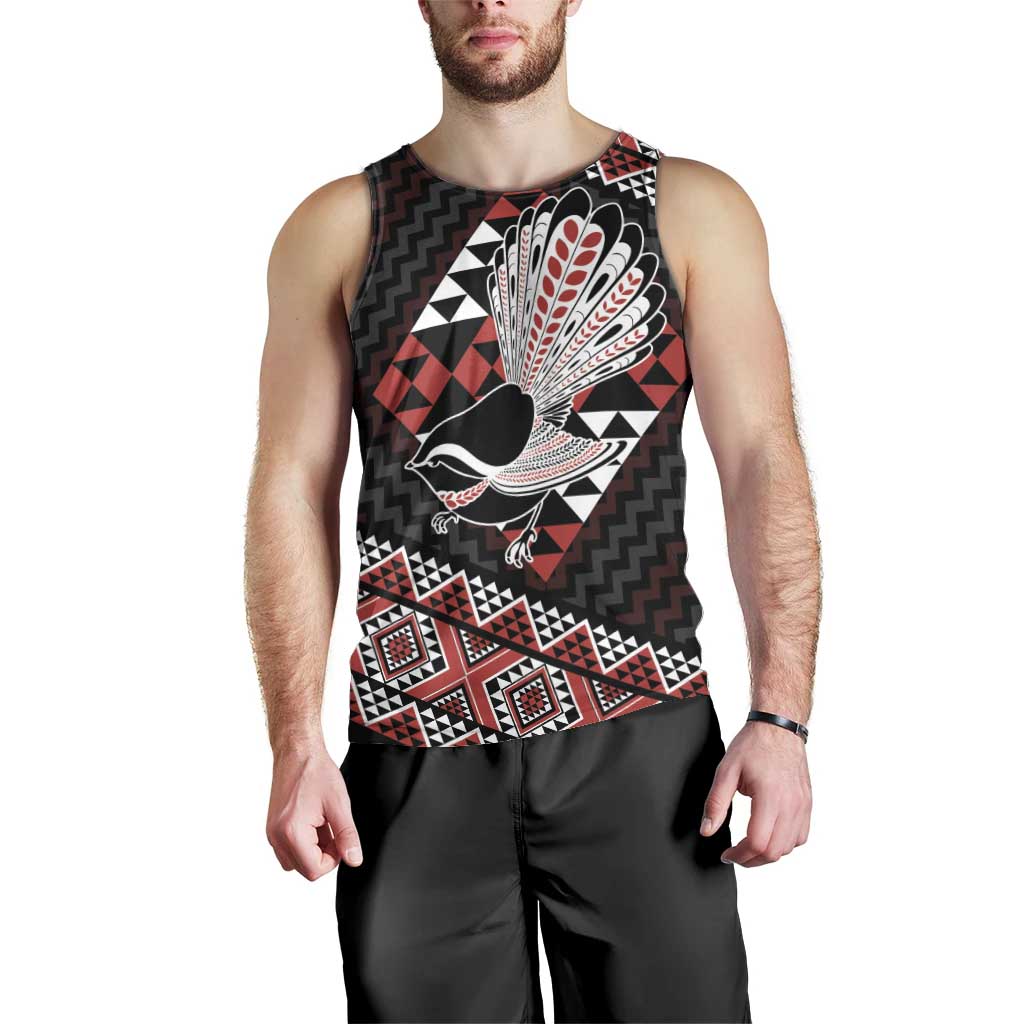 Taniko Aotearoa Men Tank Top Poutama Mix Piwakawaka LT7 - Polynesian Pride