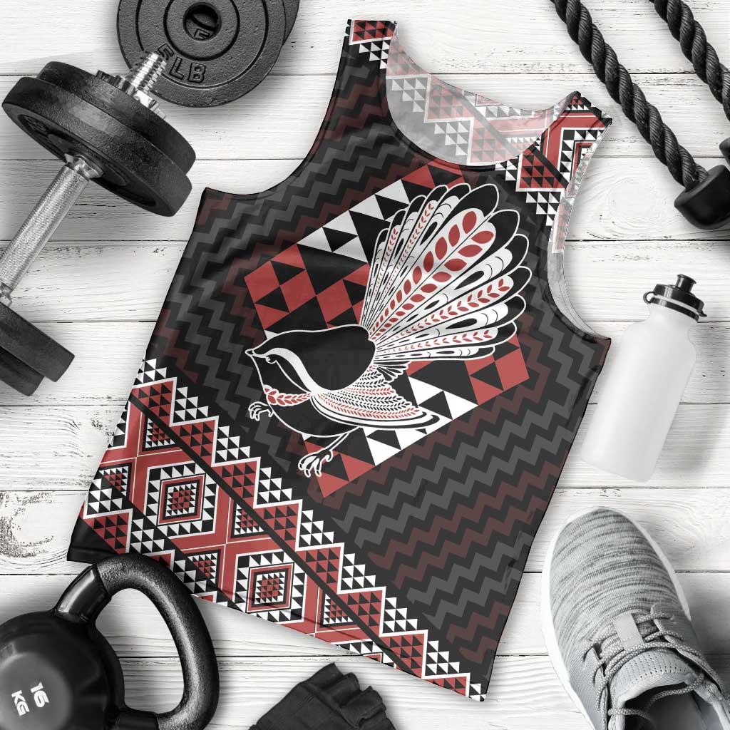 Taniko Aotearoa Men Tank Top Poutama Mix Piwakawaka LT7 - Polynesian Pride