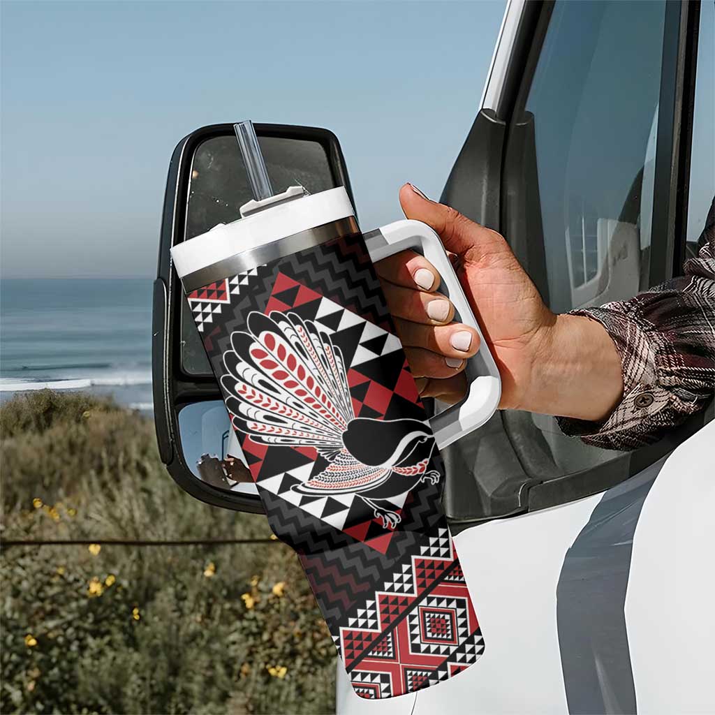 Taniko Aotearoa Tumbler With Handle Poutama Mix Piwakawaka