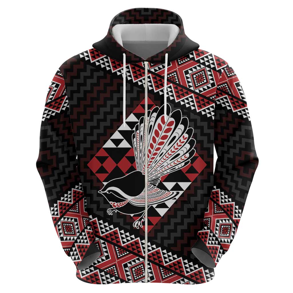 Taniko Aotearoa Zip Hoodie Poutama Mix Piwakawaka LT7 - Polynesian Pride