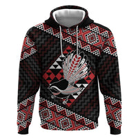 Taniko Aotearoa Zip Hoodie Poutama Mix Piwakawaka LT7 Pullover Hoodie Red - Polynesian Pride