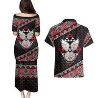 Taniko Aotearoa Couples Matching Puletasi and Hawaiian Shirt Poutama Mix Piwakawaka - Ver02 LT7 - Polynesian Pride