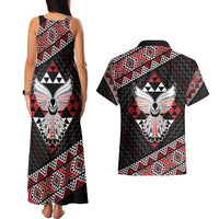 Taniko Aotearoa Couples Matching Tank Maxi Dress and Hawaiian Shirt Poutama Mix Piwakawaka - Ver02 LT7 - Polynesian Pride