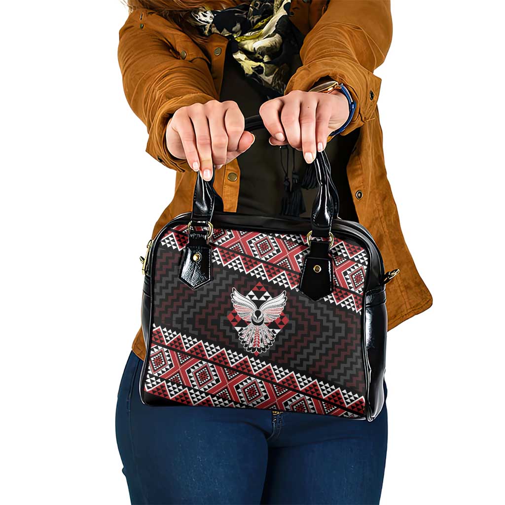 Taniko Aotearoa Shoulder Handbag Poutama Mix Piwakawaka - Ver02 LT7 One Size Red - Polynesian Pride