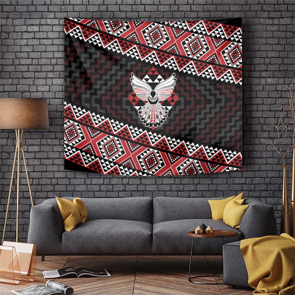 Taniko Aotearoa Tapestry Poutama Mix Piwakawaka - Ver02 LT7 Red - Polynesian Pride
