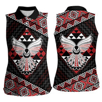Taniko Aotearoa Women Sleeveless Polo Shirt Poutama Mix Piwakawaka - Ver02 LT7 - Polynesian Pride