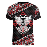 Taniko Aotearoa Women V-Neck T-Shirt Poutama Mix Piwakawaka - Ver02 LT7 - Polynesian Pride