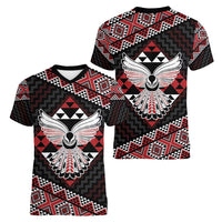 Taniko Aotearoa Women V-Neck T-Shirt Poutama Mix Piwakawaka - Ver02 LT7 - Polynesian Pride