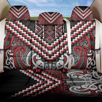 Maori Tukutuku Taniko Motifs Back Car Seat Cover Red Poutama Mix Kowhaiwhai LT7 One Size Red - Polynesian Pride