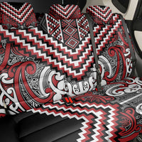 Maori Tukutuku Taniko Motifs Back Car Seat Cover Red Poutama Mix Kowhaiwhai LT7 - Polynesian Pride