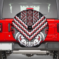 Maori Tukutuku Taniko Motifs Spare Tire Cover Red Poutama Mix Kowhaiwhai LT7 - Polynesian Pride