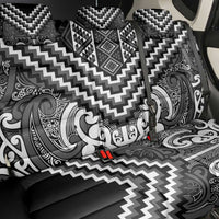 Maori Tukutuku Taniko Motifs Back Car Seat Cover Black Poutama Mix Kowhaiwhai LT7 - Polynesian Pride