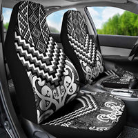 Maori Tukutuku Taniko Motifs Car Seat Cover Black Poutama Mix Kowhaiwhai LT7 - Polynesian Pride