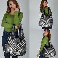 Maori Tukutuku Taniko Motifs Grocery Bag Black Poutama Mix Kowhaiwhai LT7 - Polynesian Pride