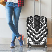Maori Tukutuku Taniko Motifs Luggage Cover Black Poutama Mix Kowhaiwhai LT7 - Polynesian Pride