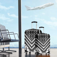 Maori Tukutuku Taniko Motifs Luggage Cover Black Poutama Mix Kowhaiwhai LT7 - Polynesian Pride