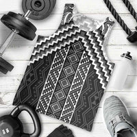 Maori Tukutuku Taniko Motifs Men Tank Top Black Poutama Mix Kowhaiwhai LT7 - Polynesian Pride