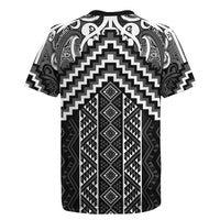 Maori Tukutuku Taniko Motifs Rugby Jersey Black Poutama Mix Kowhaiwhai LT7 - Polynesian Pride