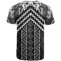 Maori Tukutuku Taniko Motifs T Shirt Black Poutama Mix Kowhaiwhai LT7 - Polynesian Pride