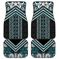 Maori Tukutuku Taniko Motifs Car Mats Teal Poutama Mix Kowhaiwhai LT7 - Polynesian Pride