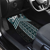Maori Tukutuku Taniko Motifs Car Mats Teal Poutama Mix Kowhaiwhai LT7 - Polynesian Pride