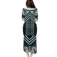 Maori Tukutuku Taniko Motifs Puletasi Teal Poutama Mix Kowhaiwhai LT7 - Polynesian Pride