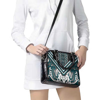 Maori Tukutuku Taniko Motifs Shoulder Handbag Teal Poutama Mix Kowhaiwhai LT7 - Polynesian Pride