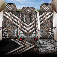 Maori Tukutuku Taniko Motifs Back Car Seat Cover Brown Poutama Mix Kowhaiwhai LT7 One Size Brown - Polynesian Pride