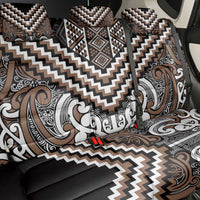 Maori Tukutuku Taniko Motifs Back Car Seat Cover Brown Poutama Mix Kowhaiwhai LT7 - Polynesian Pride