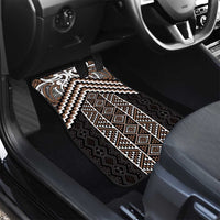 Maori Tukutuku Taniko Motifs Car Mats Brown Poutama Mix Kowhaiwhai LT7 - Polynesian Pride